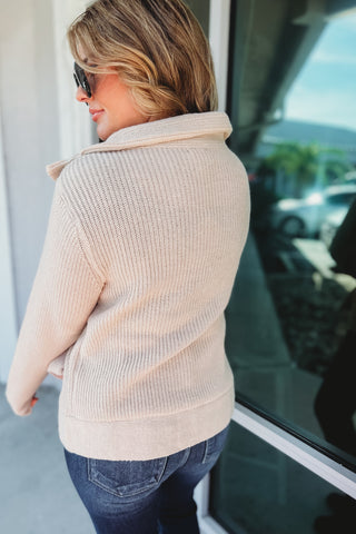 A Day in the Life Zip Up Knit Jacket