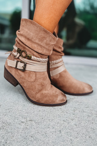 Western Flare Taupe Booties