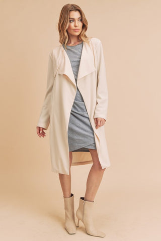 One More Time Drapey Ivory Coat