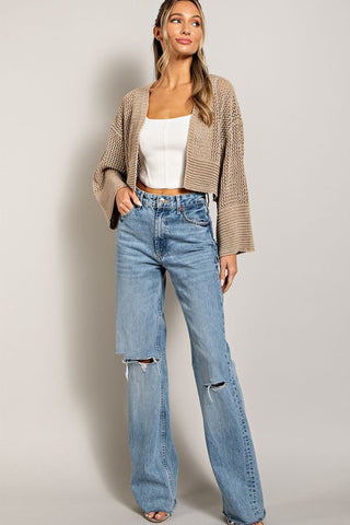 Wild and Free Cropped Knit Cardigan