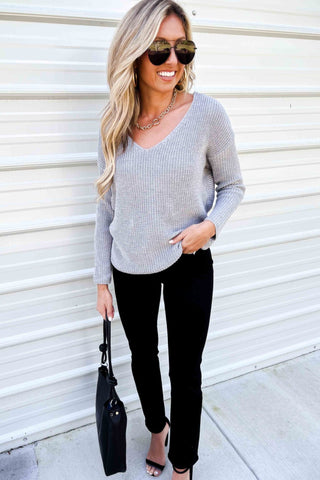 (4 COLORS) Confessions Twist Back Sweater - Simply Me Boutique