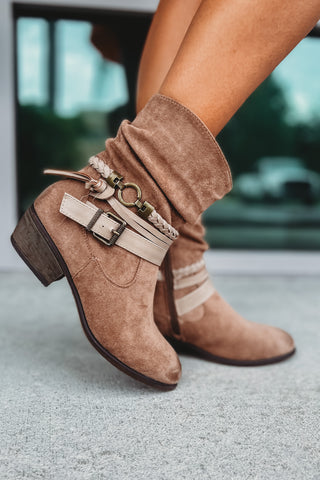 Western Flare Taupe Booties