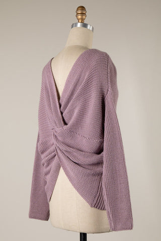 (5 COLORS) Confessions Twist Back Sweater - Simply Me Boutique