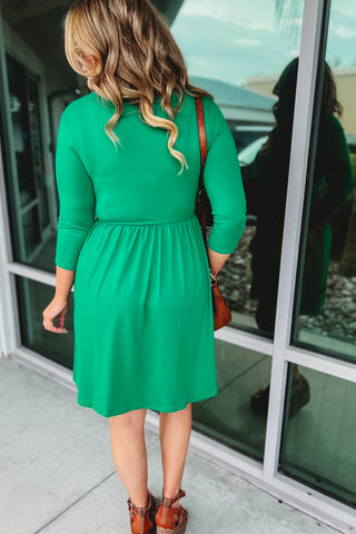 Hanging By a Moment 3/4 Sleeve Dress