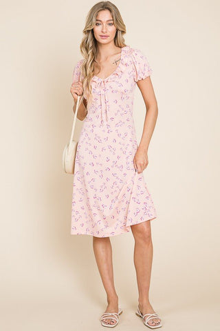 All About Floral Puff Sleeve Midi Dress - Simply Me Boutique