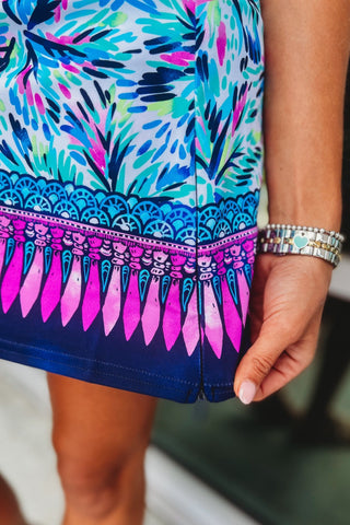 Bahama Bloom Navy & Pink Skort - Simply Me Boutique
