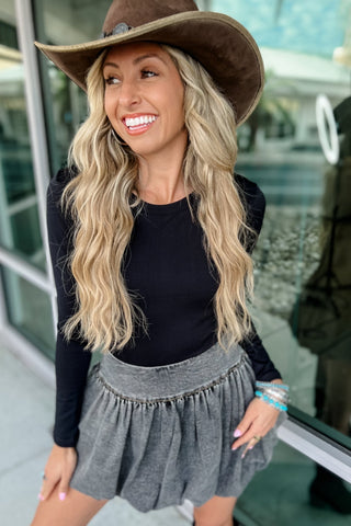 Basic Long Sleeve Fleece Lined Crop Top 4 COLORS! - Simply Me Boutique