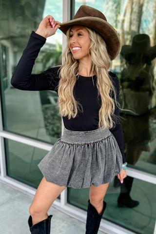 Basic Long Sleeve Fleece Lined Crop Top 4 COLORS! - Simply Me Boutique