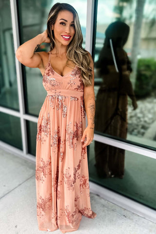 Beach Wedding Guest Sequined Maxi Dress 2 COLORS! - Simply Me Boutique
