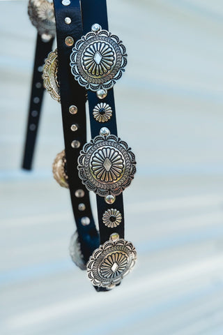 Black Medallion Western Belt - Simply Me Boutique