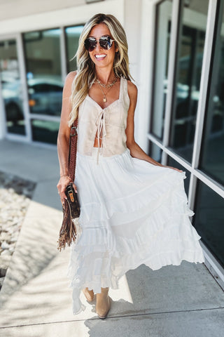 Boho Belle Ruffle Maxi Skirt - Simply Me Boutique