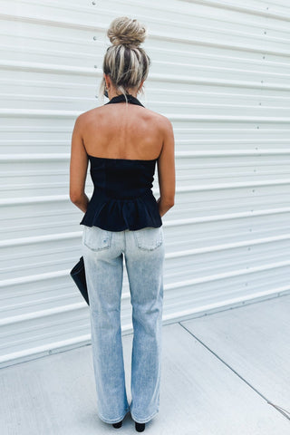 Class Act Halter Bow Detail Top - Simply Me Boutique