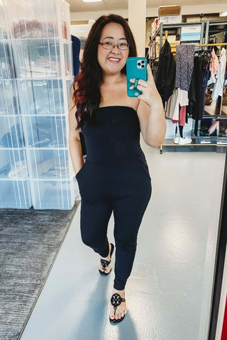 Confidence Boost Strapless Black Jumpsuit - Simply Me Boutique