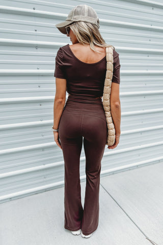 Espresso Butter Soft Round Neck Top - Simply Me Boutique