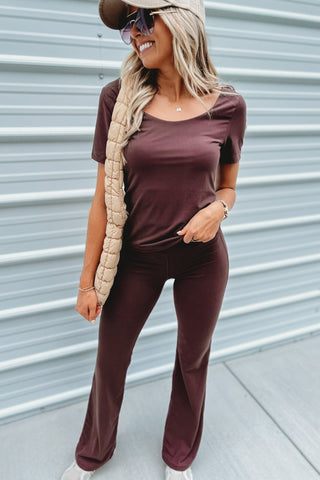 Espresso Butter Soft Round Neck Top - Simply Me Boutique