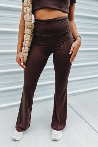 Espresso Flared Yoga Pants - Simply Me Boutique