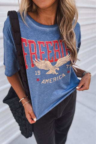 Free Bird America Blue Graphic Tee - Simply Me Boutique