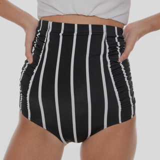 Grenada Super High Rise Ruched Black White Stripe BOTTOM - Simply Me Boutique