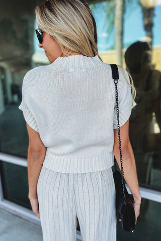 Harbor Breeze Ivory Shorter Length Sweater Top - Simply Me Boutique