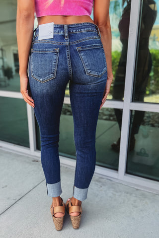 KanCan Distressed Skinny Fit Low Rise Raw Hem Jeans