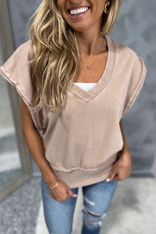 It'll Be Alright Taupe Relaxed Top - Simply Me Boutique