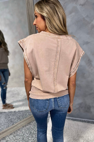 It'll Be Alright Taupe Relaxed Top - Simply Me Boutique