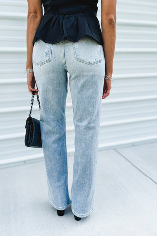 JUDY BLUE Daphne High Rise Straight Leg Jeans - Simply Me Boutique