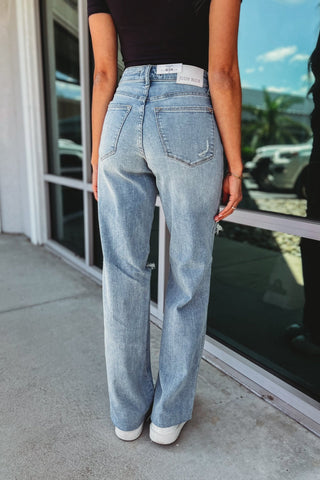 JUDY BLUE Poppy Tummy Control Wide Leg Jeans - Simply Me Boutique