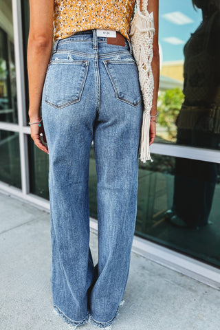 JUDY BLUE Wrenley Wide Leg High Rise Jeans - Simply Me Boutique