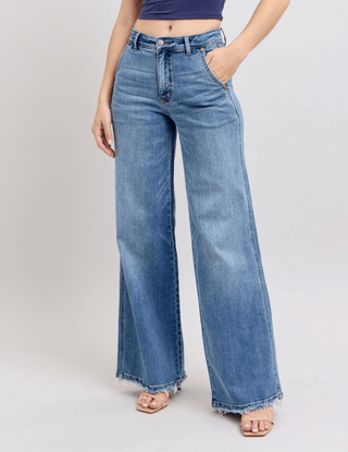 JUDY BLUE Wrenley Wide Leg High Rise Jeans - Simply Me Boutique
