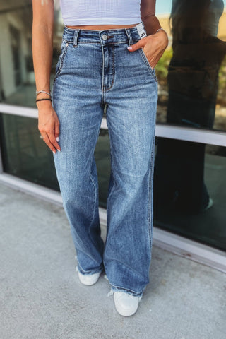 JUDY BLUE Wrenley Wide Leg High Rise Jeans - Simply Me Boutique
