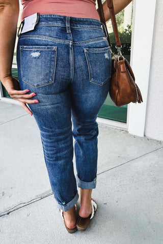 Kancan Addicted to You Mid Rise Boyfriend Jeans - Simply Me Boutique