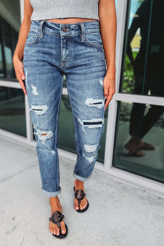 Kancan Addicted to You Mid Rise Boyfriend Jeans - Simply Me Boutique
