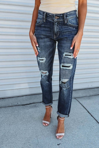 Kancan Addicted to You Mid Rise Boyfriend Jeans - Simply Me Boutique