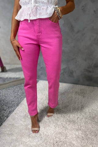 KANCAN Chloe Straight Leg Pink Jeans - Simply Me Boutique