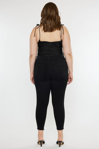 KanCan Edge of Glory Distressed Ankle Mid Rise Black Jeans - Simply Me Boutique