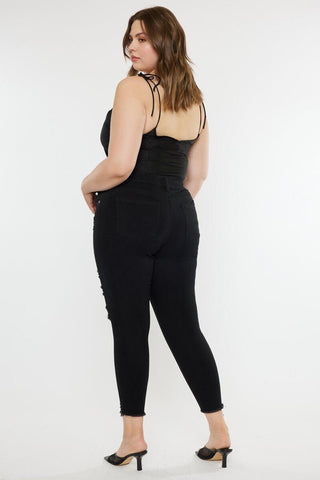 KanCan Edge of Glory Distressed Ankle Mid Rise Black Jeans - Simply Me Boutique