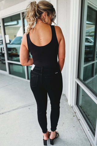 KanCan Edge of Glory Distressed Ankle Mid Rise Black Jeans - Simply Me Boutique