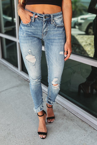 KANCAN Girls Round Here MEDIUM WASH Ankle Skinny Jeans - Simply Me Boutique