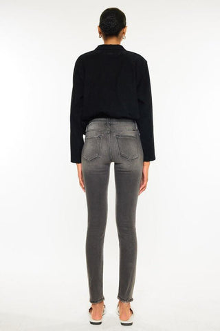 KANCAN Heart and Soul Grey High Rise Super Skinny Jeans - Simply Me Boutique