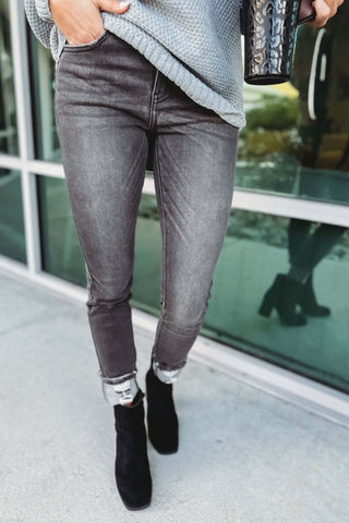 KANCAN Heart and Soul Grey High Rise Super Skinny Jeans - Simply Me Boutique