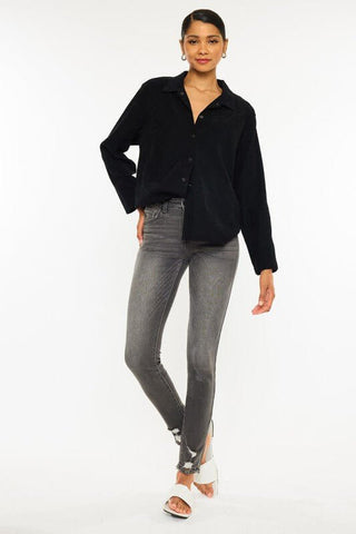 KANCAN Heart and Soul Grey High Rise Super Skinny Jeans - Simply Me Boutique