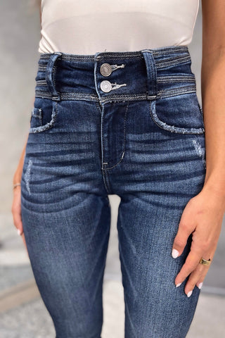 KANCAN Holly Double Button High Rise Skinny Jeans - Simply Me Boutique