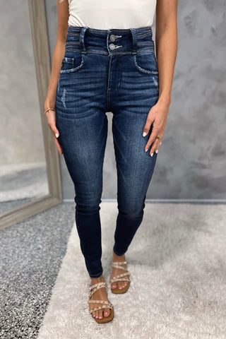 KANCAN Holly Double Button High Rise Skinny Jeans - Simply Me Boutique