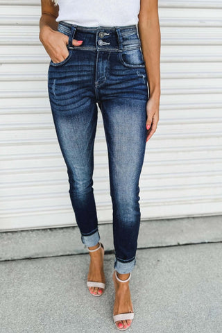 KanCan Holly Double Button Super High Rise Jeans - Simply Me Boutique