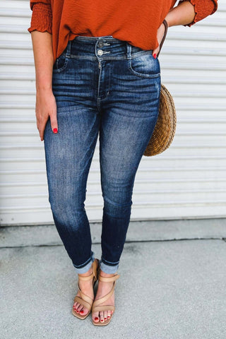 KanCan Holly Double Button Super High Rise Jeans - Simply Me Boutique