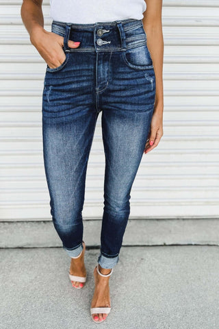 KanCan Holly Double Button Super High Rise Jeans - Simply Me Boutique