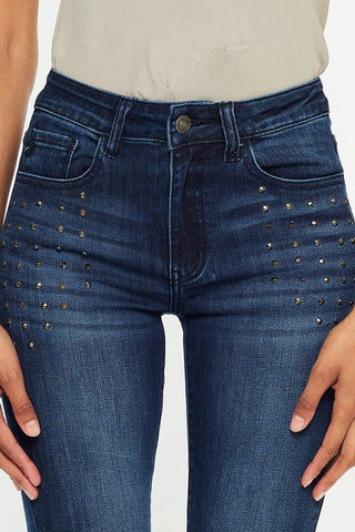 KANCAN Kate Studded Mid Rise Ankle Skinny - Simply Me Boutique