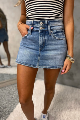 KANCAN Riley Denim Skort - Simply Me Boutique