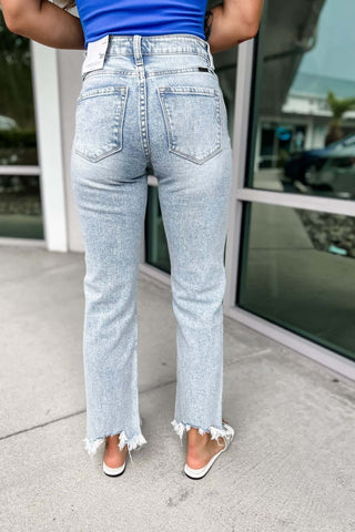 Kancan Selena Acid Wash Button Fly Straight Jeans - Simply Me Boutique